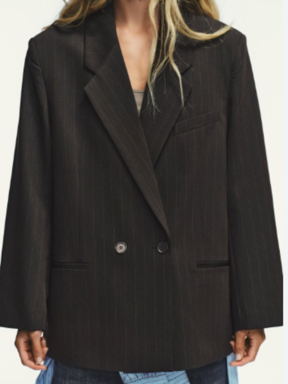 ZARA oversized pinstripe blazer, size S